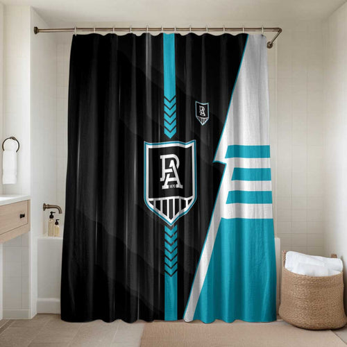 Port Adelaide Power Bathroom Set Modern Geometric Sports Graphic Style