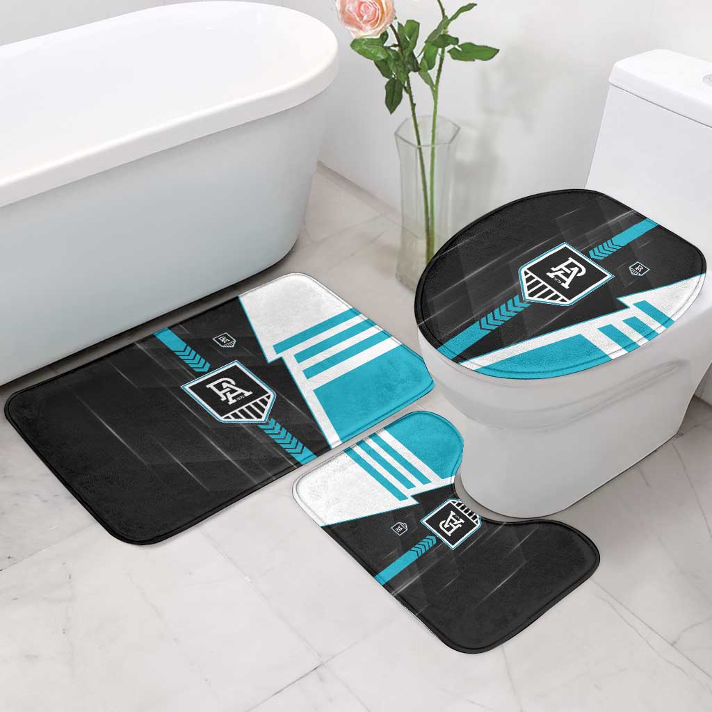 Port Adelaide Power Bathroom Set Modern Geometric Sports Graphic Style