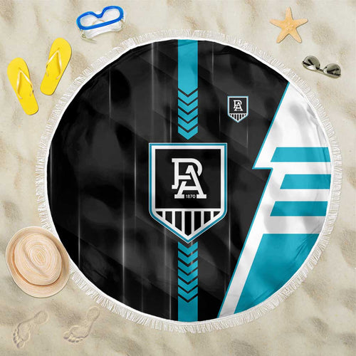 Port Adelaide Power Beach Blanket Modern Geometric Sports Graphic Style