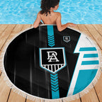 Port Adelaide Power Beach Blanket Modern Geometric Sports Graphic Style