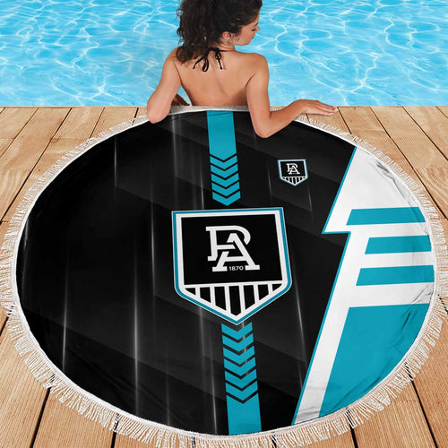Port Adelaide Power Beach Blanket Modern Geometric Sports Graphic Style