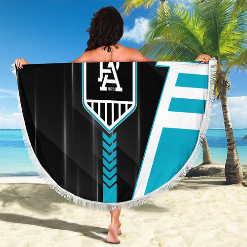 Port Adelaide Power Beach Blanket Modern Geometric Sports Graphic Style