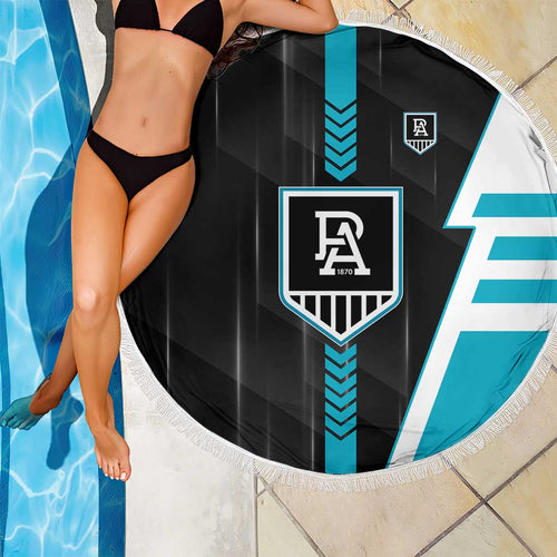 Port Adelaide Power Beach Blanket Modern Geometric Sports Graphic Style