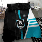 Port Adelaide Power Bedding Set Modern Geometric Sports Graphic Style