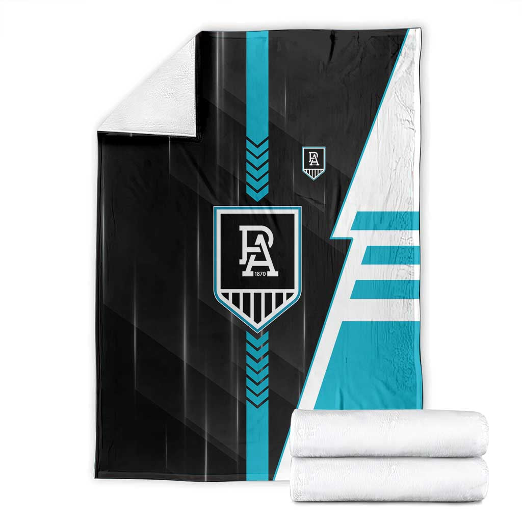 Port Adelaide Power Blanket Modern Geometric Sports Graphic Style