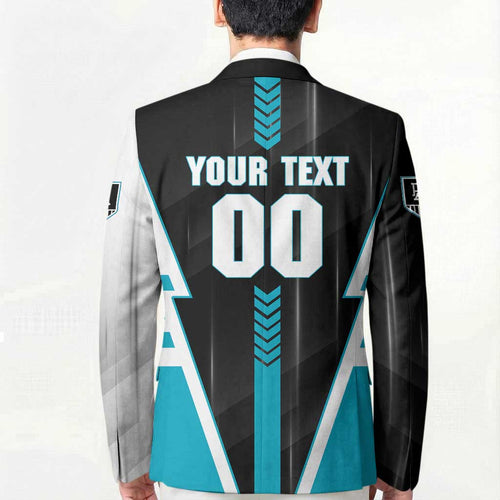 Personalized Port Adelaide Power Blazer Modern Geometric Sports Graphic Style