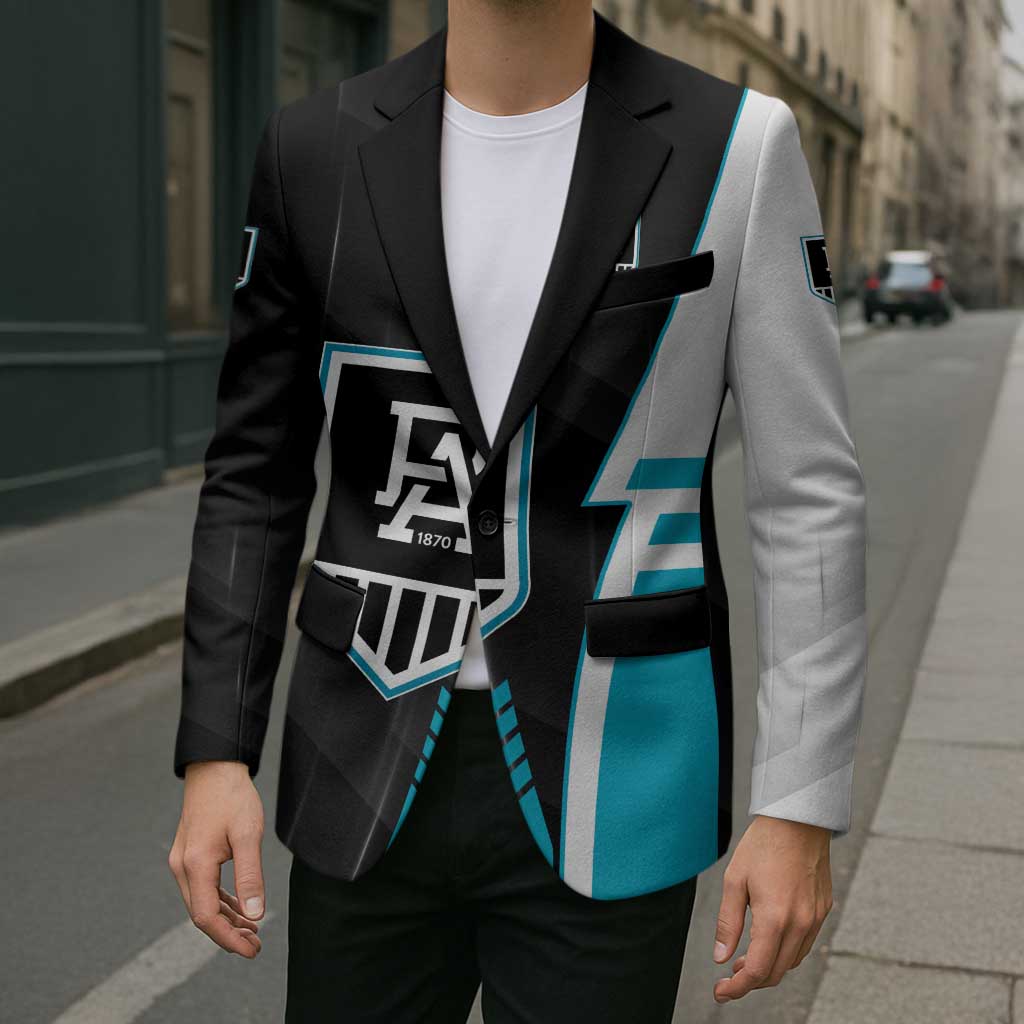 Personalized Port Adelaide Power Blazer Modern Geometric Sports Graphic Style