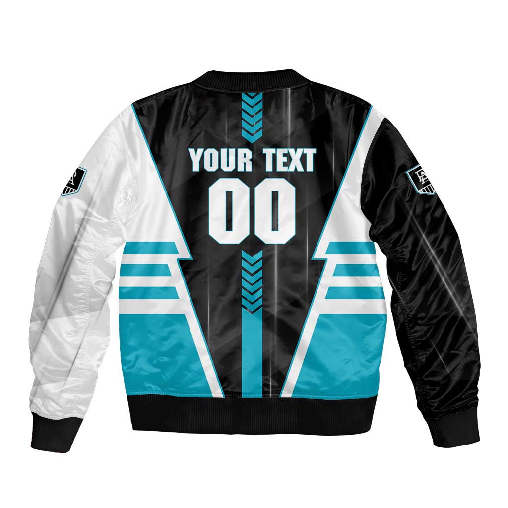 Personalized Port Adelaide Power Bomber Jacket Modern Geometric Sports Graphic Style