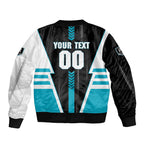 Personalized Port Adelaide Power Bomber Jacket Modern Geometric Sports Graphic Style