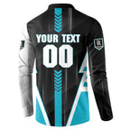 Personalized Port Adelaide Power Button Sweatshirt Modern Geometric Sports Graphic Style