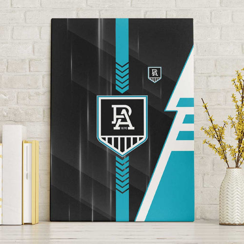 Port Adelaide Power Canvas Wall Art Modern Geometric Sports Graphic Style