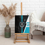Port Adelaide Power Canvas Wall Art Modern Geometric Sports Graphic Style