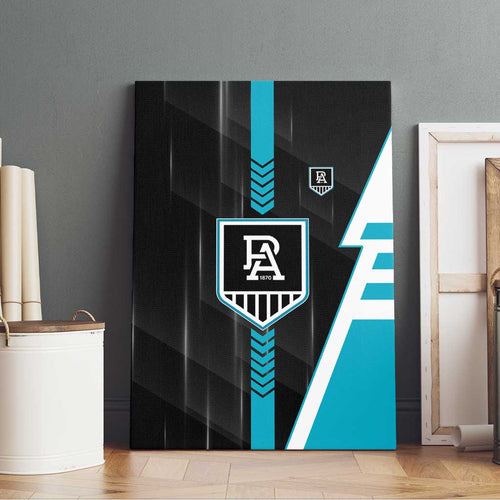 Port Adelaide Power Canvas Wall Art Modern Geometric Sports Graphic Style