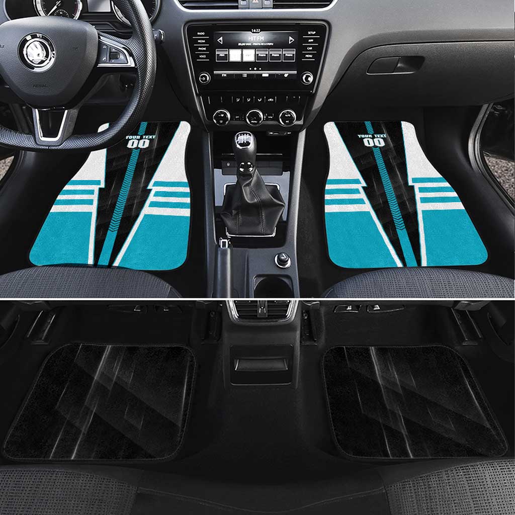 Personalized Port Adelaide Power Car Mats Modern Geometric Sports Graphic Style