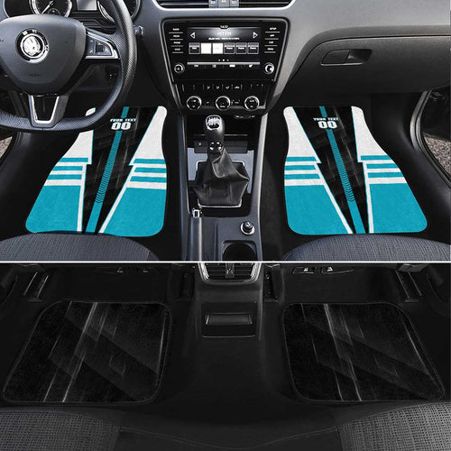 Personalized Port Adelaide Power Car Mats Modern Geometric Sports Graphic Style