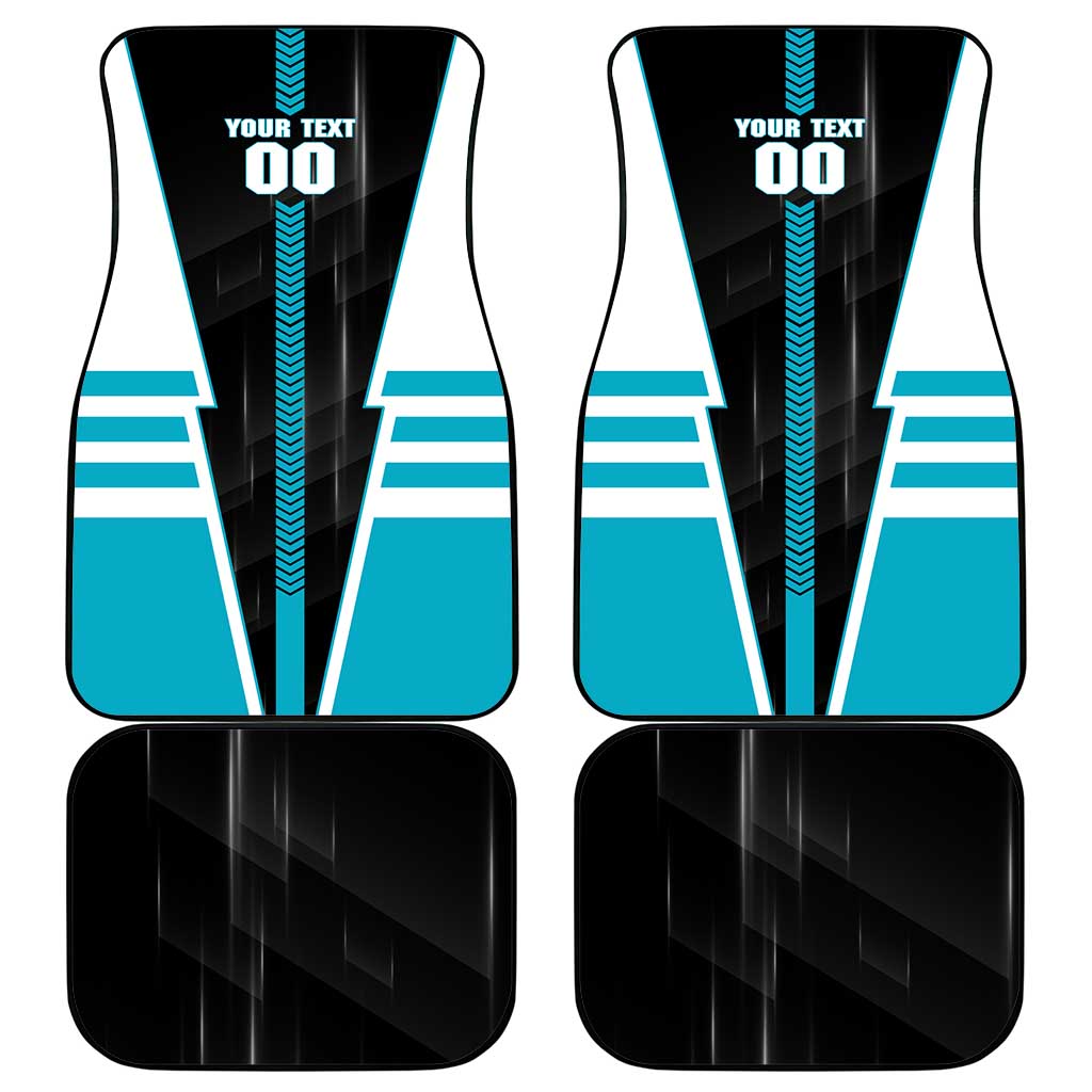 Personalized Port Adelaide Power Car Mats Modern Geometric Sports Graphic Style
