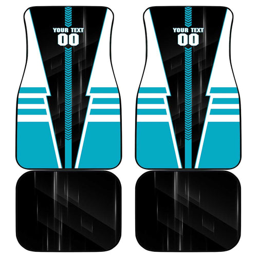Personalized Port Adelaide Power Car Mats Modern Geometric Sports Graphic Style
