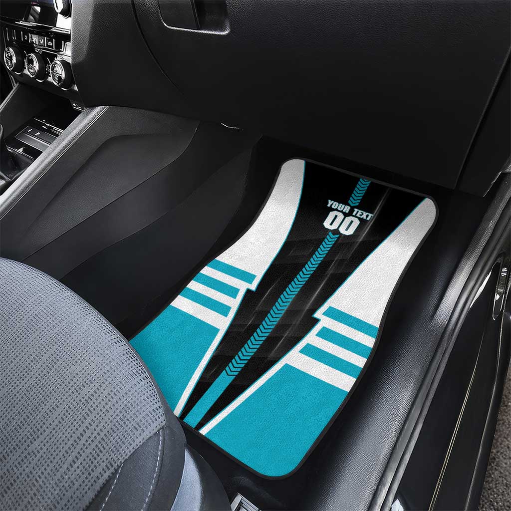 Personalized Port Adelaide Power Car Mats Modern Geometric Sports Graphic Style