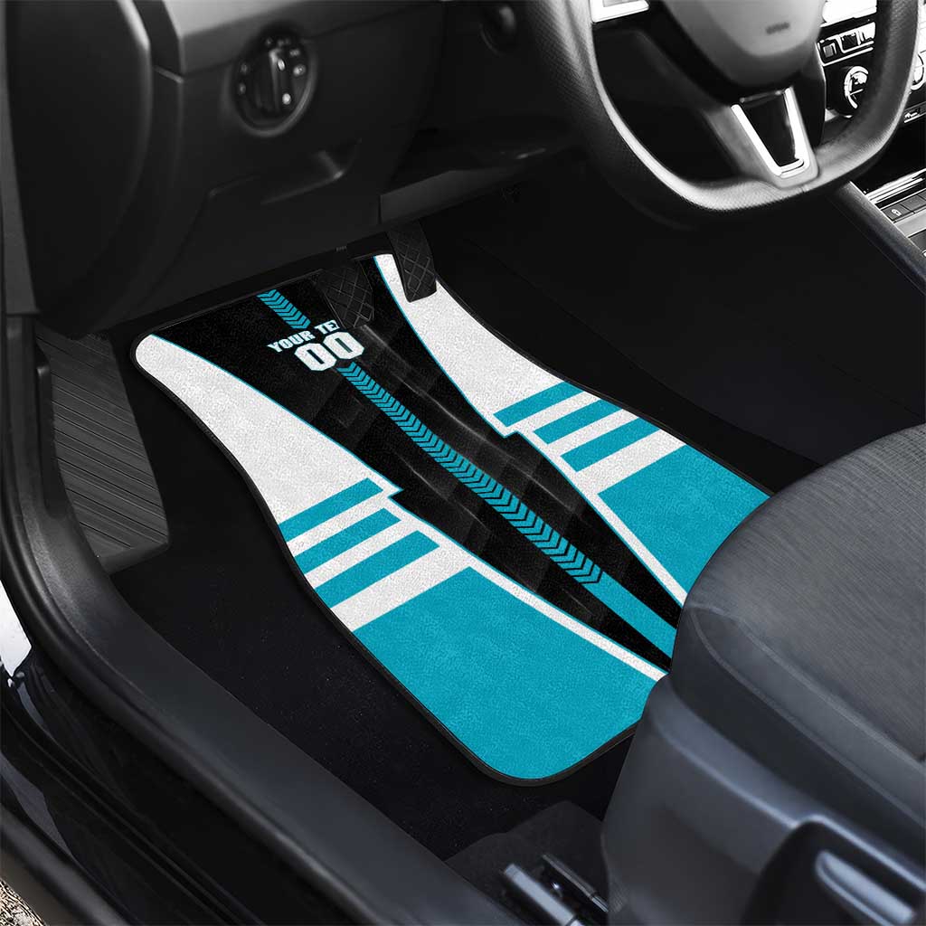 Personalized Port Adelaide Power Car Mats Modern Geometric Sports Graphic Style