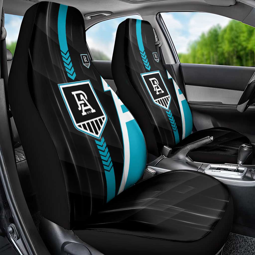 Port Adelaide Power Car Seat Cover Modern Geometric Sports Graphic Style