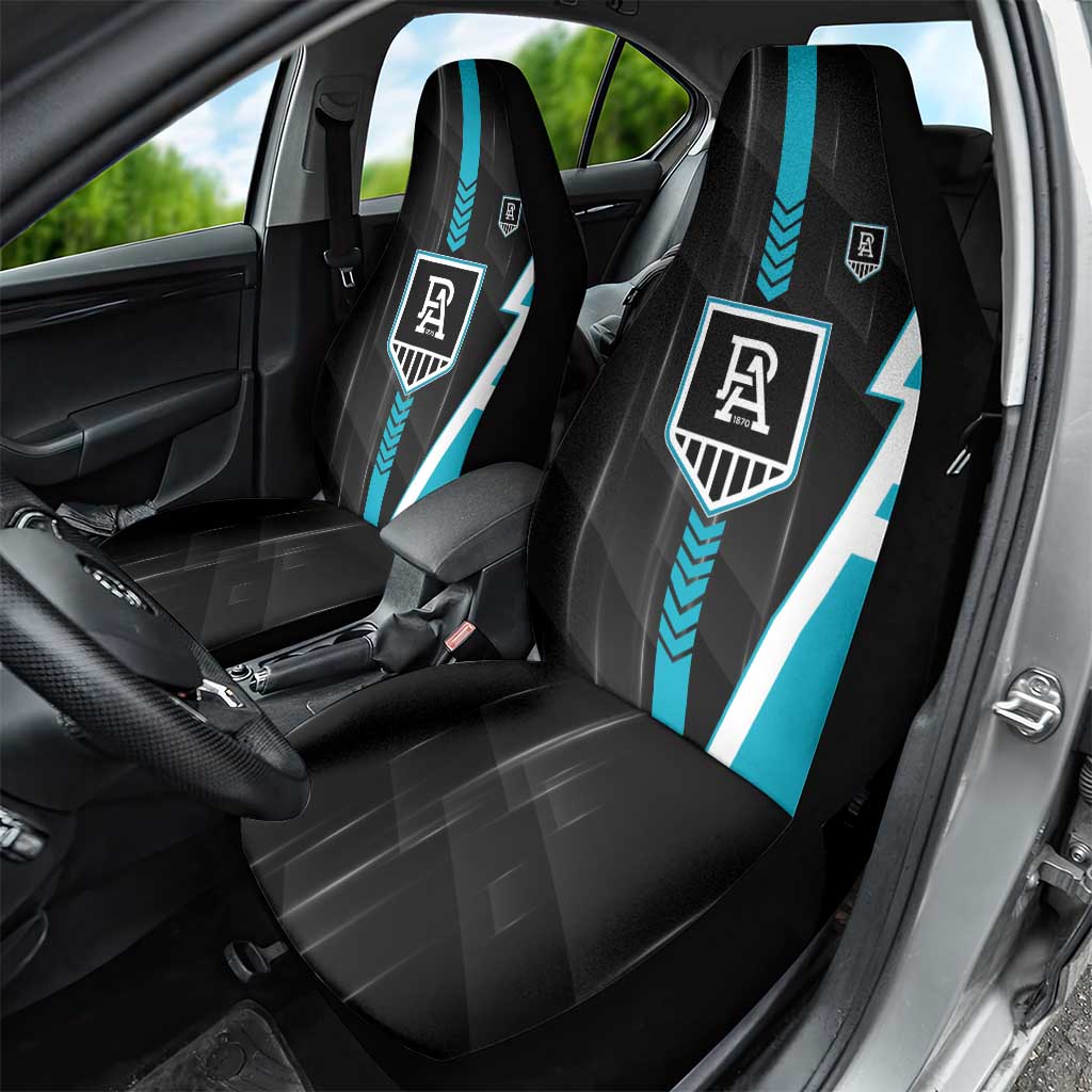 Port Adelaide Power Car Seat Cover Modern Geometric Sports Graphic Style