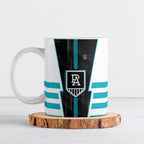 Personalized Port Adelaide Power Ceramic Mug Modern Geometric Sports Graphic Style
