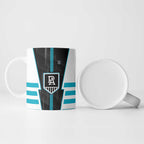 Personalized Port Adelaide Power Ceramic Mug Modern Geometric Sports Graphic Style
