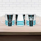 Personalized Port Adelaide Power Ceramic Mug Modern Geometric Sports Graphic Style