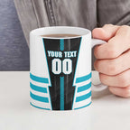Personalized Port Adelaide Power Ceramic Mug Modern Geometric Sports Graphic Style