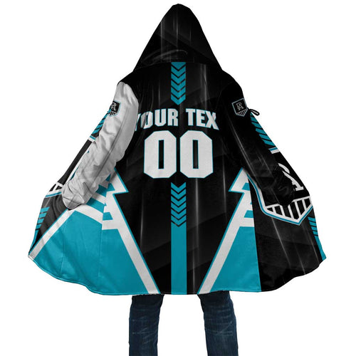 Personalized Port Adelaide Power Cloak Modern Geometric Sports Graphic Style