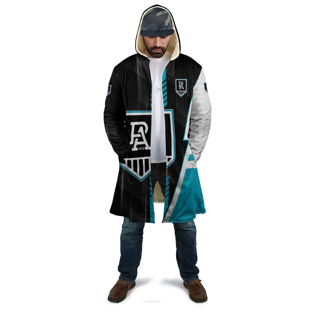 Personalized Port Adelaide Power Cloak Modern Geometric Sports Graphic Style