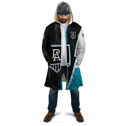 Personalized Port Adelaide Power Cloak Modern Geometric Sports Graphic Style