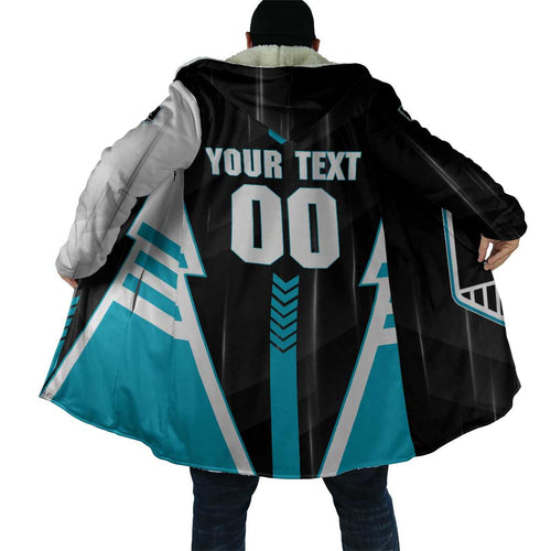 Personalized Port Adelaide Power Cloak Modern Geometric Sports Graphic Style