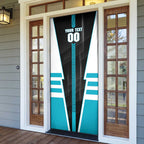 Personalized Port Adelaide Power Door Cover Modern Geometric Sports Graphic Style