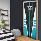Personalized Port Adelaide Power Door Cover Modern Geometric Sports Graphic Style