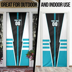 Personalized Port Adelaide Power Door Cover Modern Geometric Sports Graphic Style