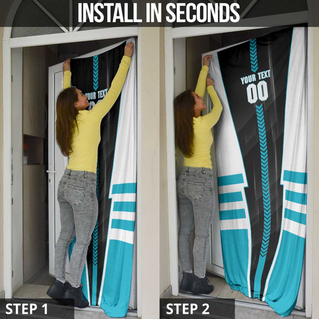 Personalized Port Adelaide Power Door Cover Modern Geometric Sports Graphic Style