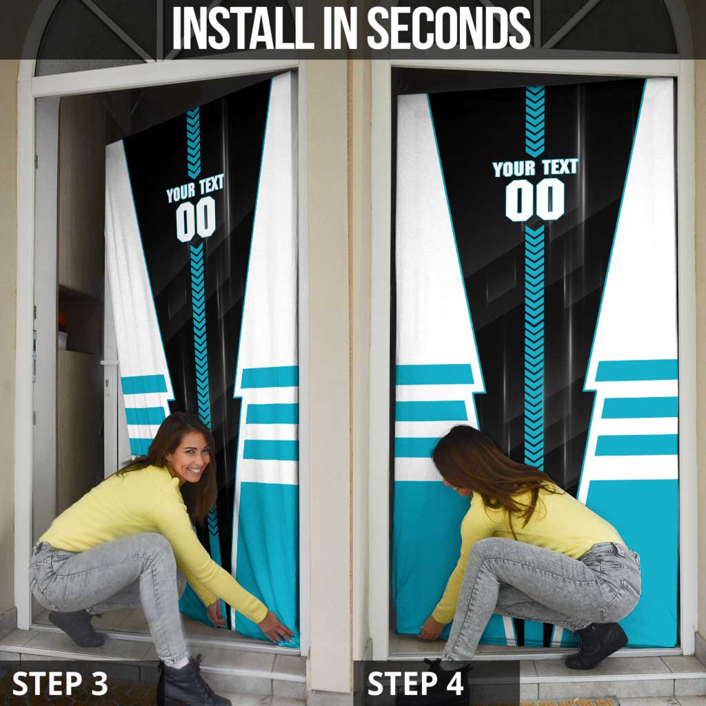 Personalized Port Adelaide Power Door Cover Modern Geometric Sports Graphic Style