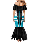 Personalized Port Adelaide Power Family Matching Mermaid Dress and Hawaiian Shirt Modern Geometric Sports Graphic Style