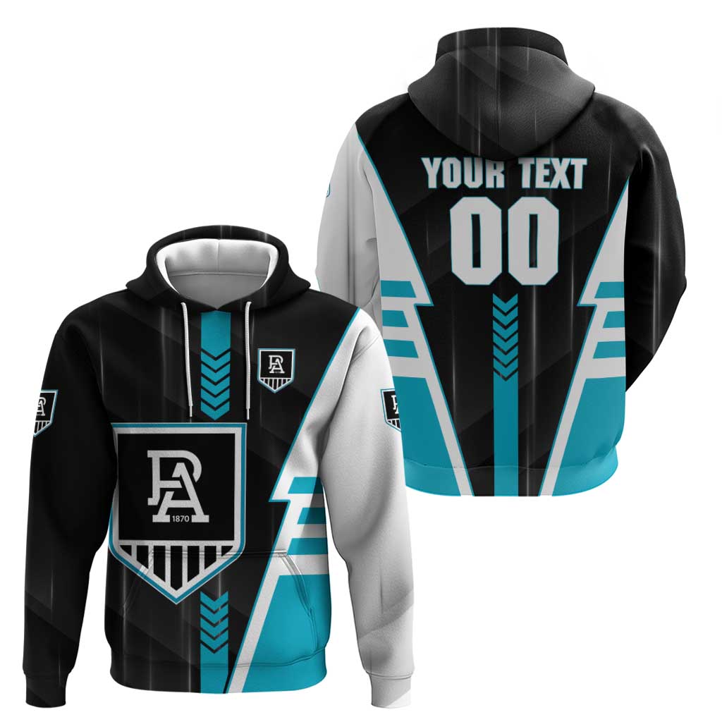 Personalized Port Adelaide Power Hoodie Modern Geometric Sports Graphic Style