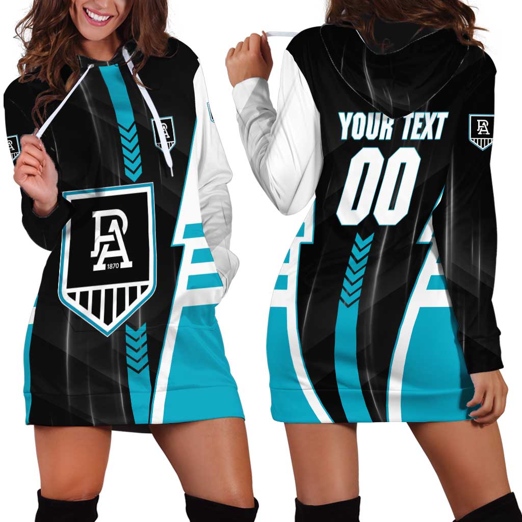 Personalized Port Adelaide Power Hoodie Dress Modern Geometric Sports Graphic Style