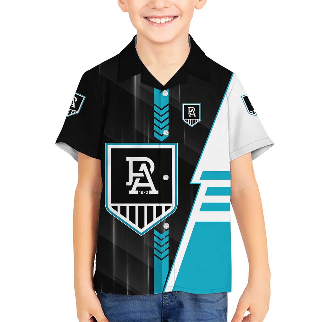 Personalized Port Adelaide Power Kid Hawaiian Shirt Modern Geometric Sports Graphic Style