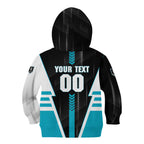 Personalized Port Adelaide Power Kid Hoodie Modern Geometric Sports Graphic Style