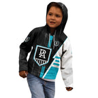Personalized Port Adelaide Power Kid Hoodie Modern Geometric Sports Graphic Style