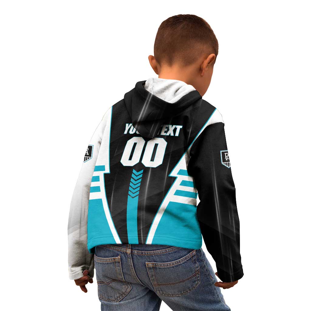 Personalized Port Adelaide Power Kid Hoodie Modern Geometric Sports Graphic Style