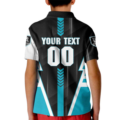 Personalized Port Adelaide Power Kid Polo Shirt Modern Geometric Sports Graphic Style