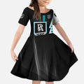 Personalized Port Adelaide Power Kid Short Sleeve Dress Modern Geometric Sports Graphic Style