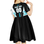 Personalized Port Adelaide Power Kid Short Sleeve Dress Modern Geometric Sports Graphic Style