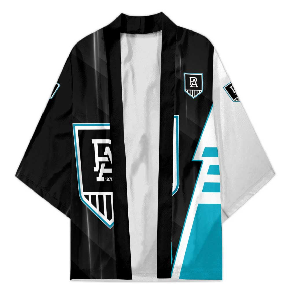 Personalized Port Adelaide Power Kimono Modern Geometric Sports Graphic Style
