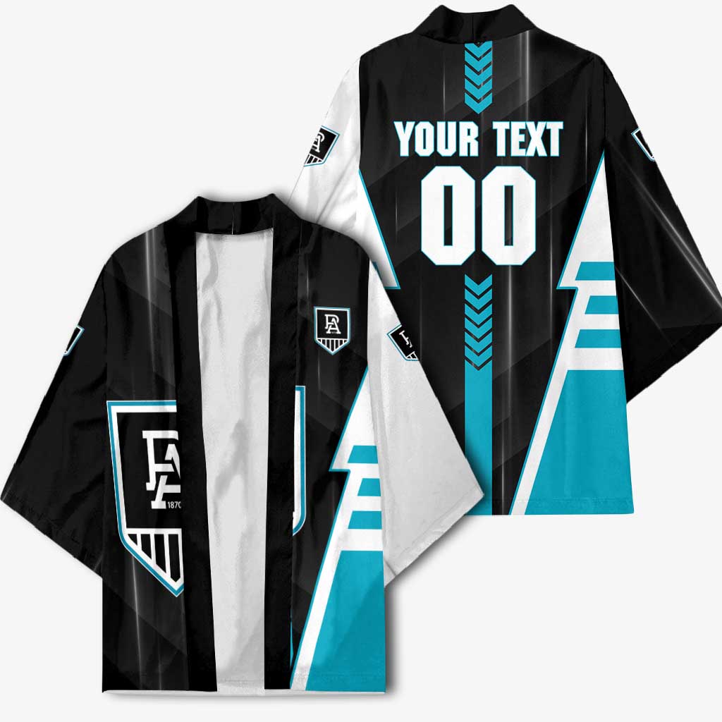 Personalized Port Adelaide Power Kimono Modern Geometric Sports Graphic Style